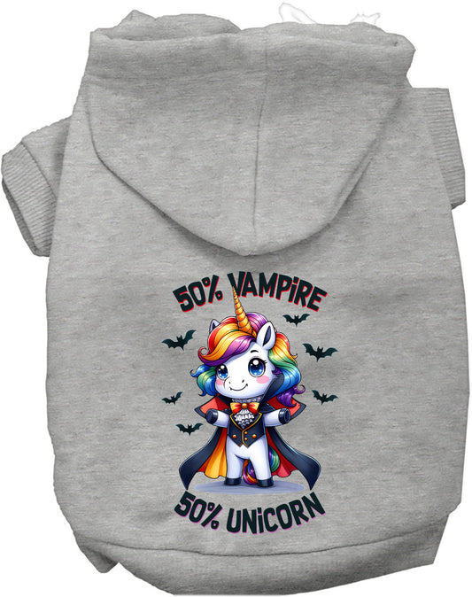 50 Percent Vampire and Unicorn Halloween Pet Hoodie