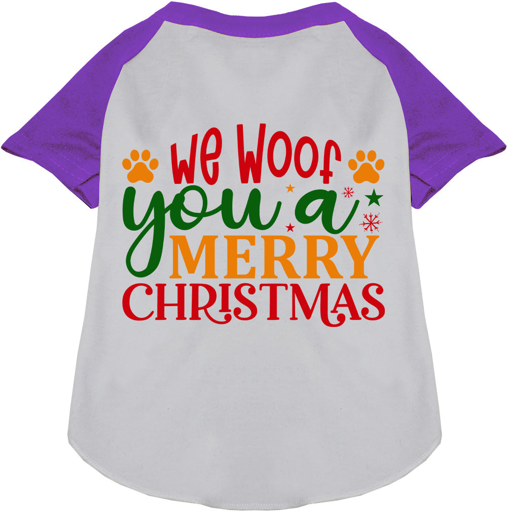 We Woof You a Merry Christmas Pet Raglan Shirt