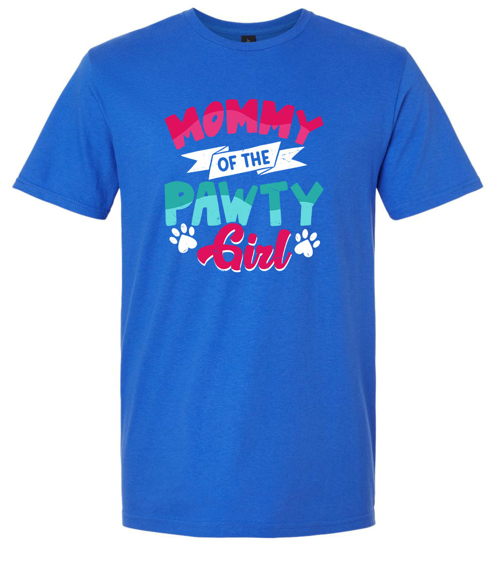 Mommy of the Pawty Girl Adult Gildan Soft Shirt