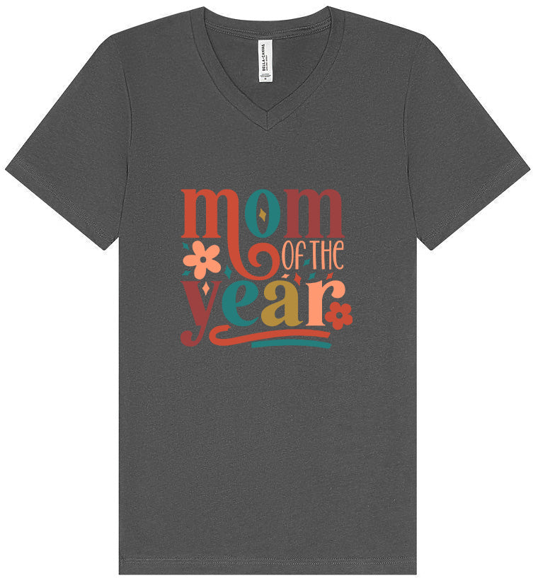 Colorful Mom of the Year Unisex V-Neck Shirt