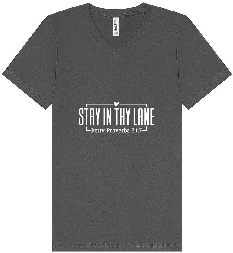 Stay in Thy Lane Unisex V-Neck Shirt