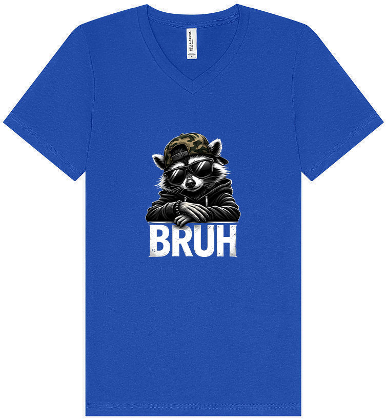 Bruh Raccoon Unisex V-Neck Shirt