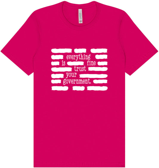 Trust Your Government Adult Bella Canvas Shirt