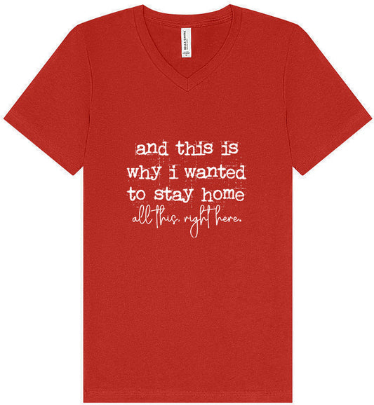 This is Why I Wanted to Stay Home Unisex V-Neck Shirt