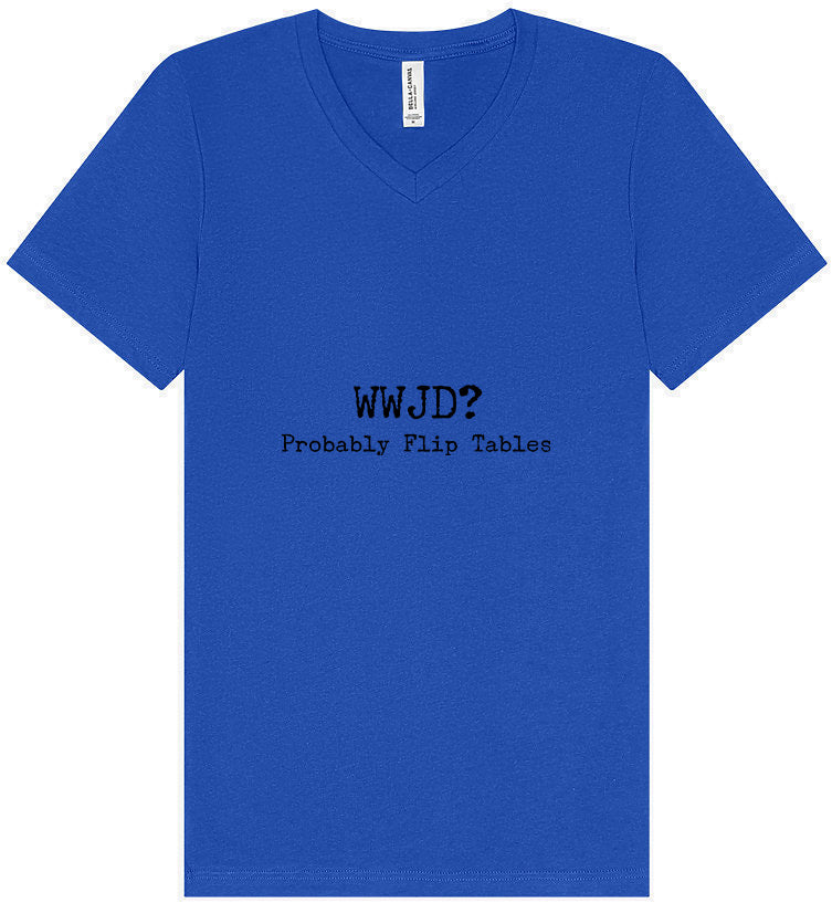 WWJD? Unisex V-Neck Shirt