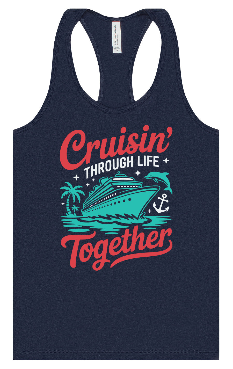 Cruisin' Through Life Together Women's Racerback Tank