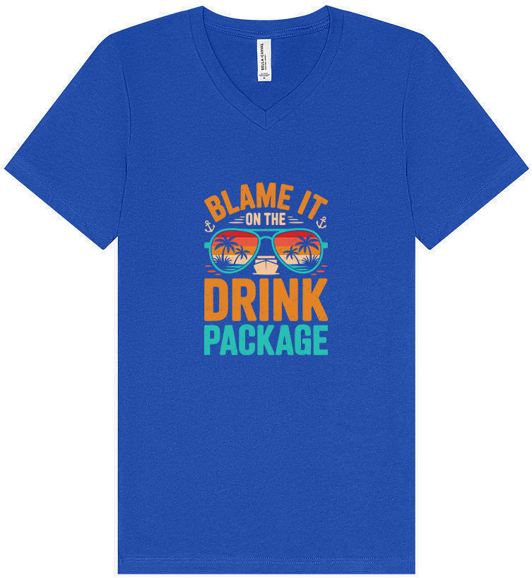 Blame it on the Drink Package Unisex V-Neck Shirt