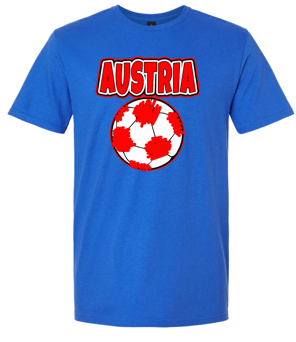 Austria Soccer Adult Gildan Soft Shirt
