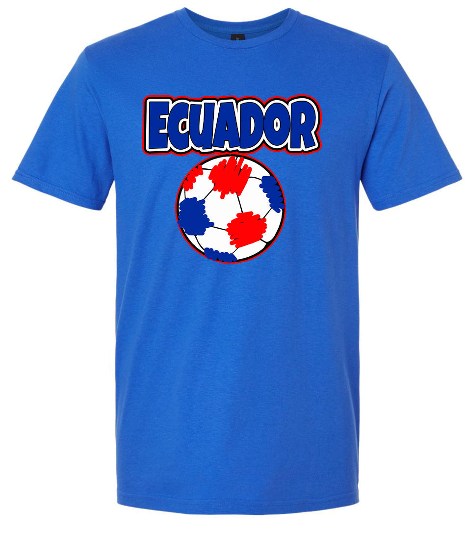 Ecuador Soccer Adult Gildan Soft Shirt