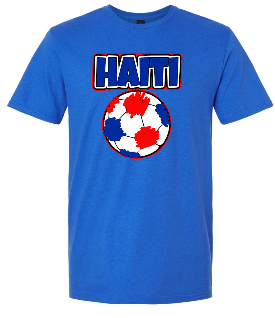 Haiti Soccer Adult Gildan Soft Shirt