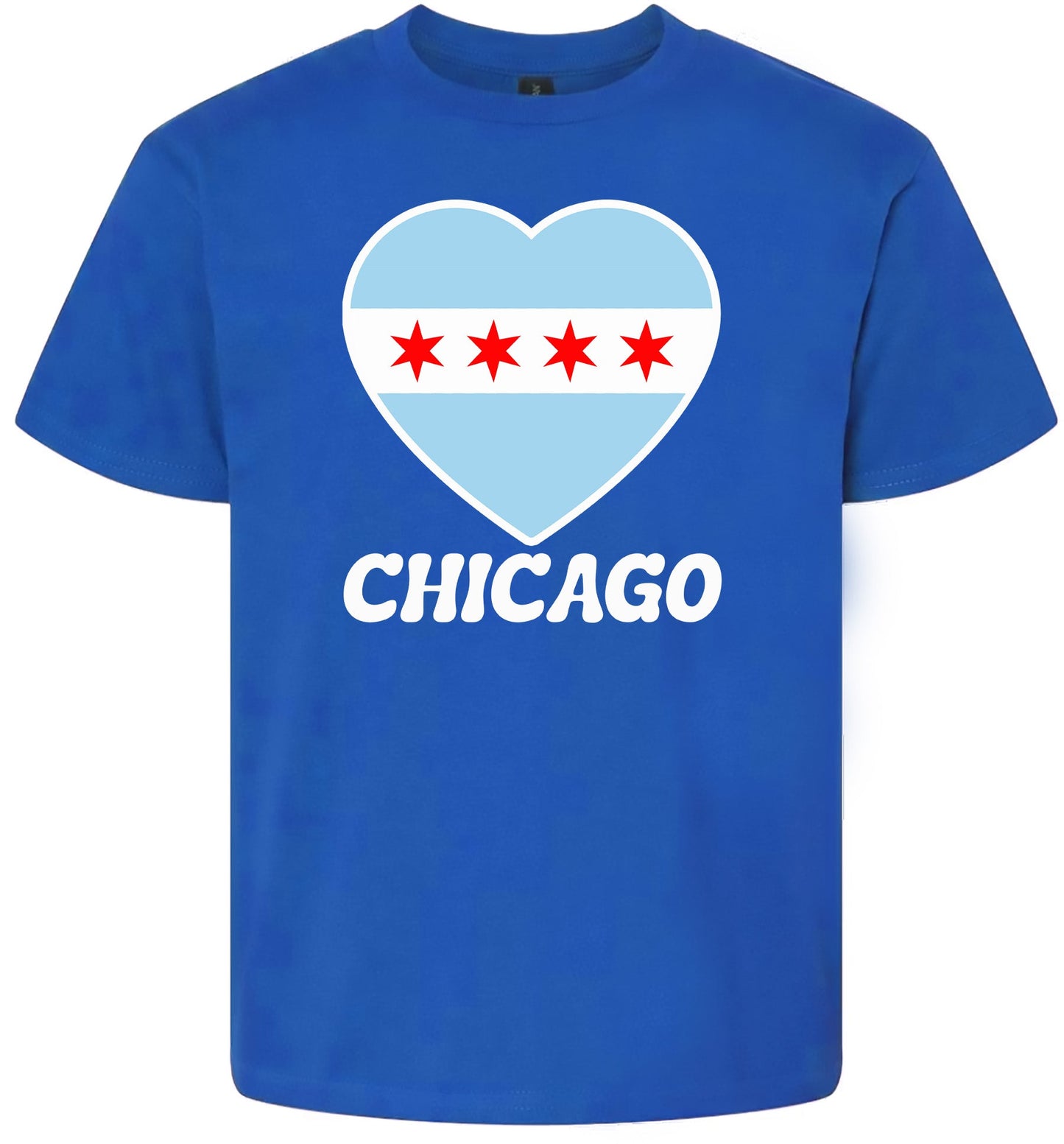 Chicago Heart Flag Children's Gildan Soft Shirt