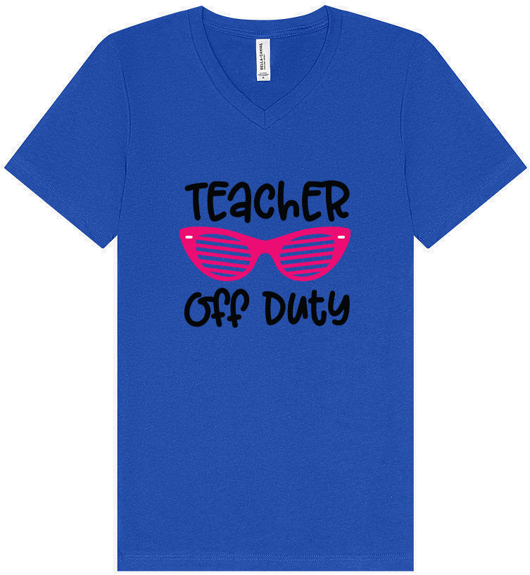 Teacher Off Duty Unisex V-Neck Shirt
