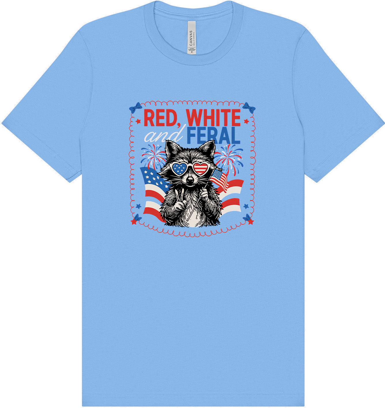 Red, White, Feral Adult Bella Canvas Shirt