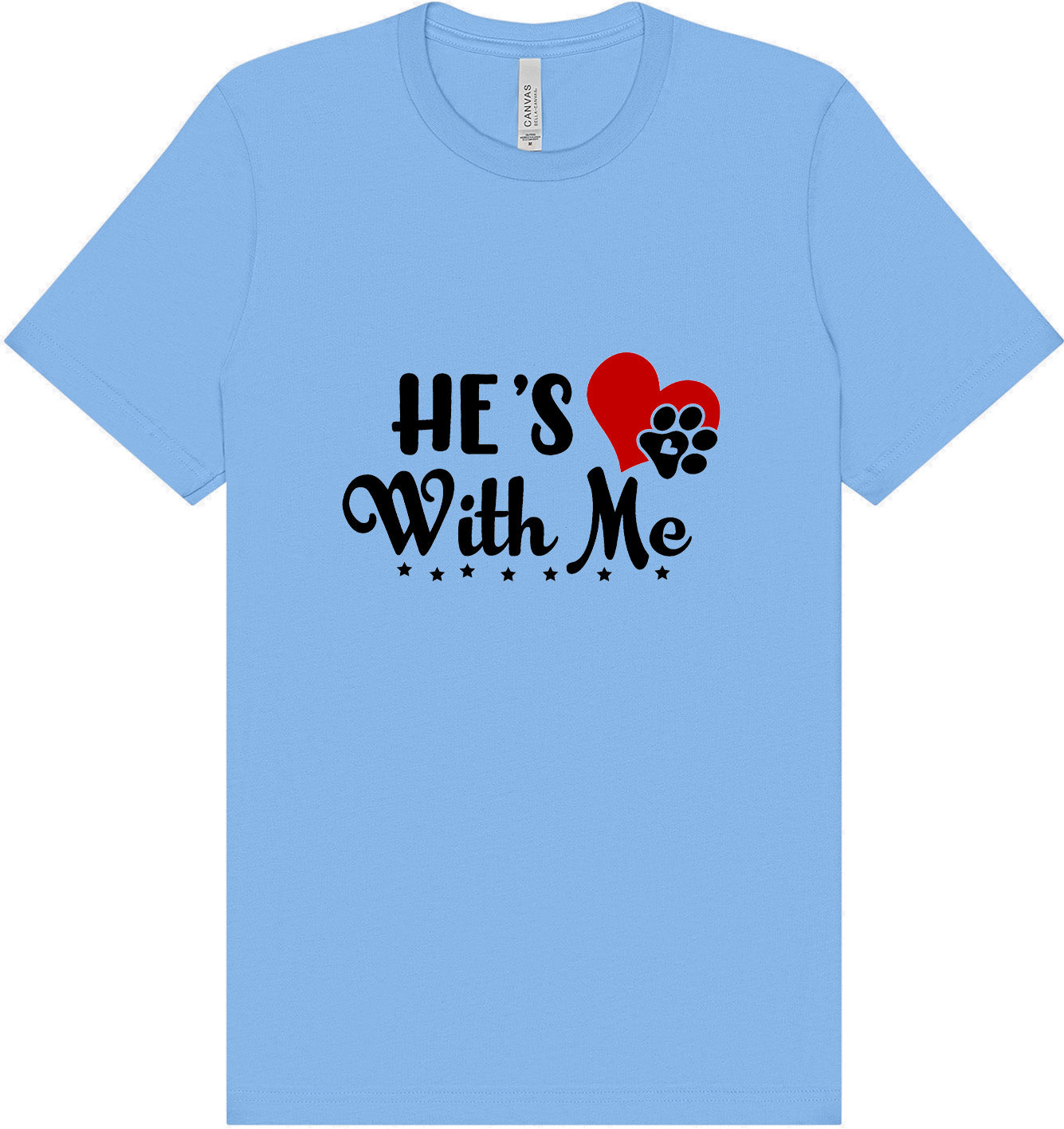 Cutesy He's With Me Adult Bella Canvas Shirt