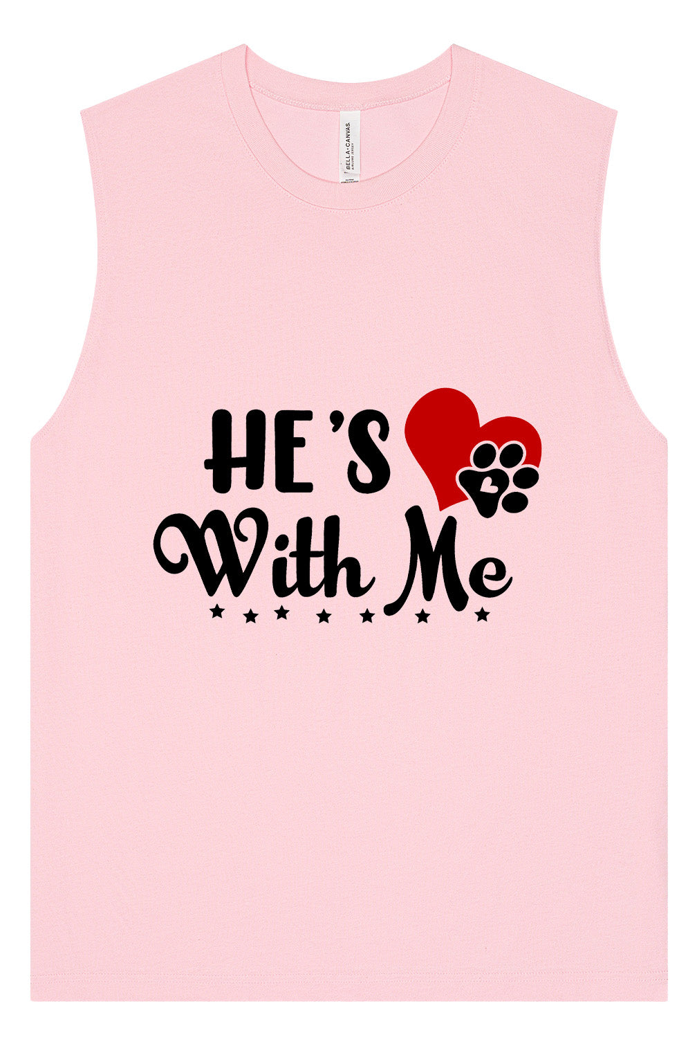 Cutesy He's With Me Muscle Tank