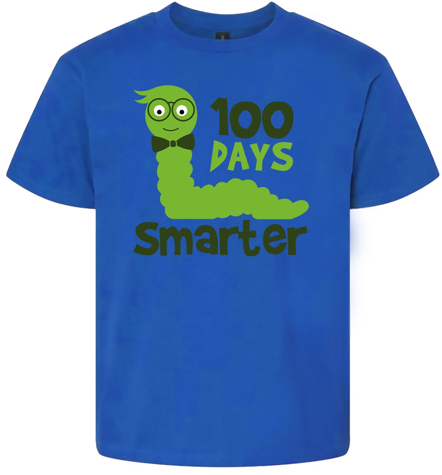 100 Days Smarter Green Worm Children's Gildan Soft Shirt