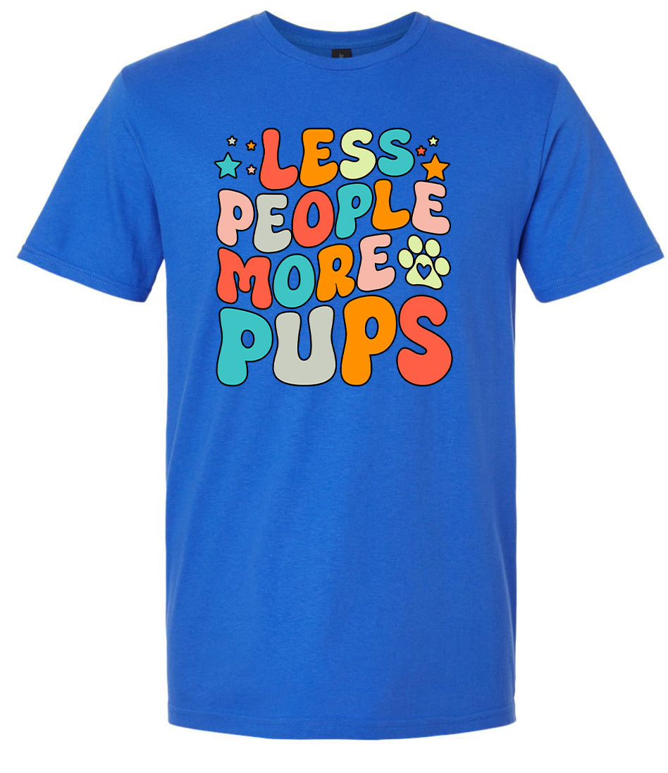 Less People, More Pups Adult Gildan Soft Shirt