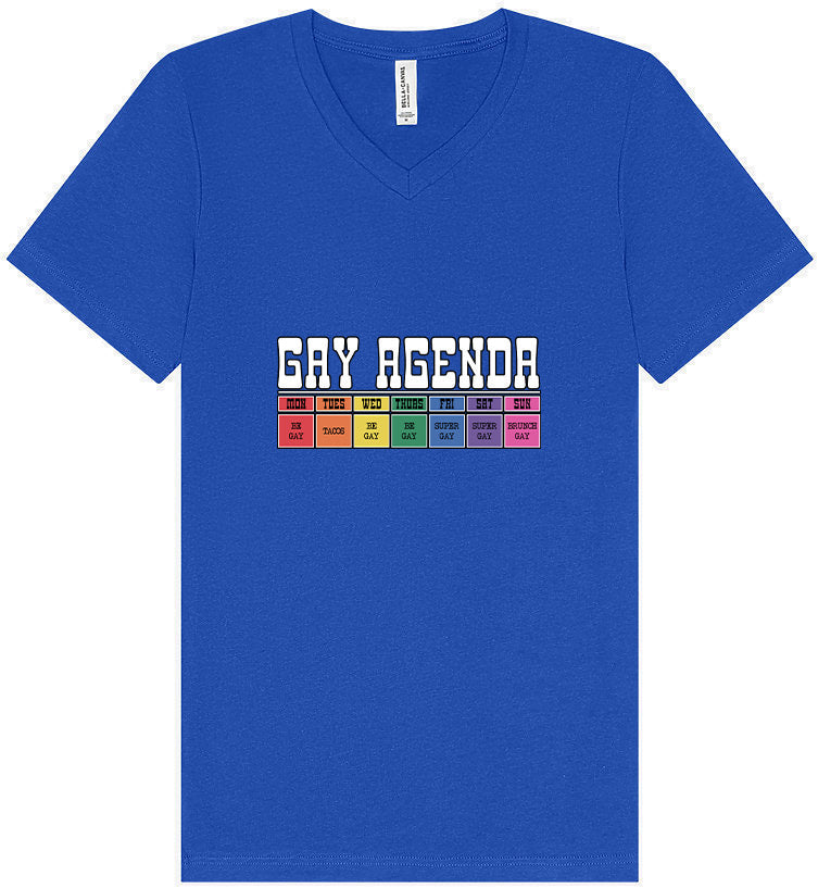 Gay Agenda Unisex V-Neck Shirt