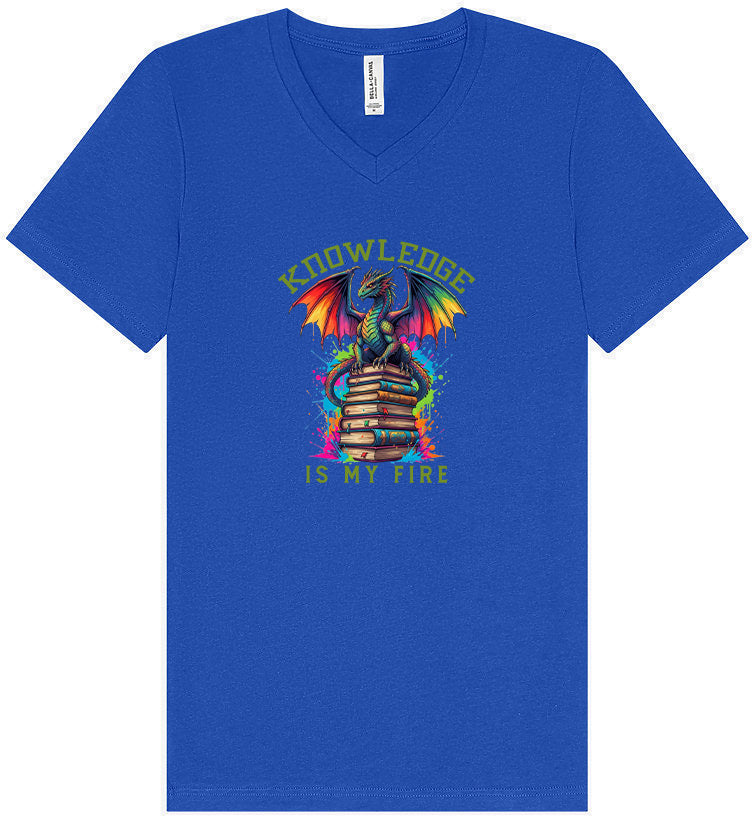 Knowledge is My Fire Unisex V-Neck Shirt