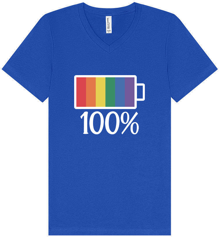Pride Battery Charged Unisex V-Neck Shirt