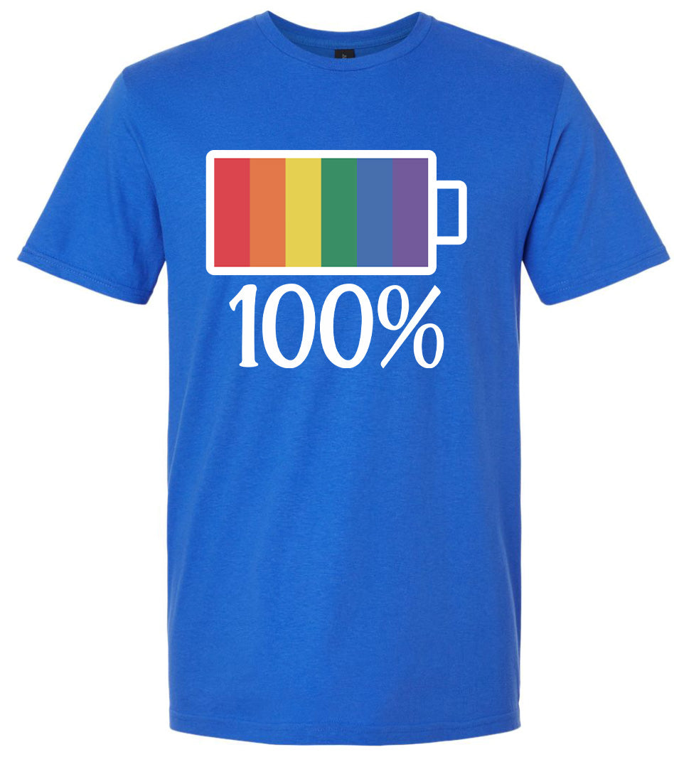 Pride Battery Charged Adult Gildan Soft Shirt