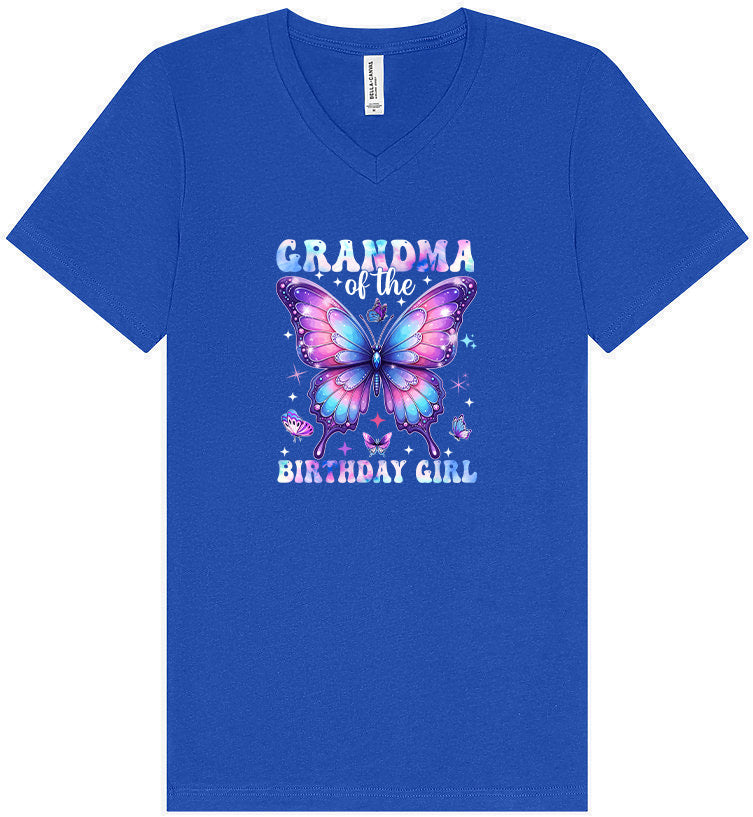 Grandma of the Birthday Girl Unisex V-Neck Shirt
