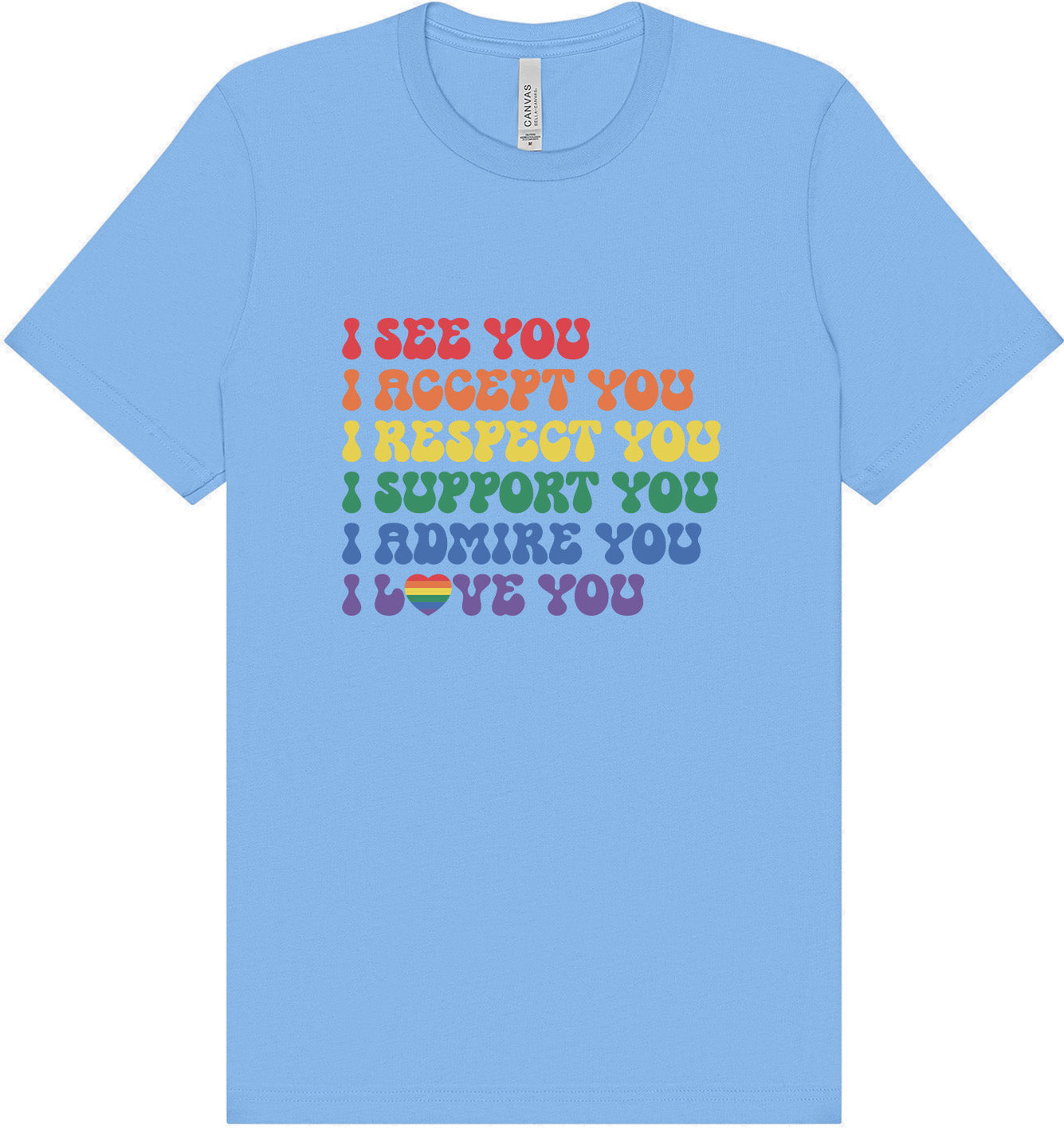 See Accept Support Pride Adult Bella Canvas Shirt