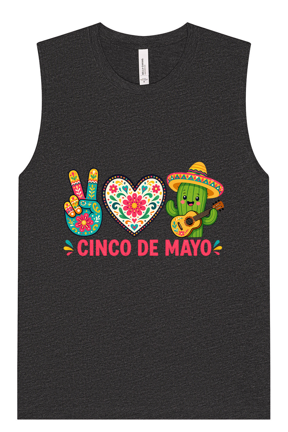 Peace Love Cinco de Mayo Muscle Tank