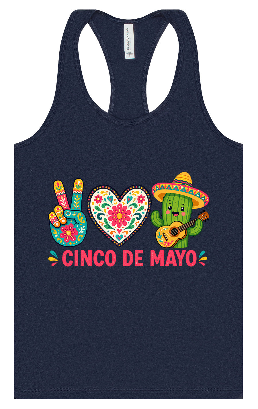 Peace Love Cinco de Mayo Women's Racerback Tank