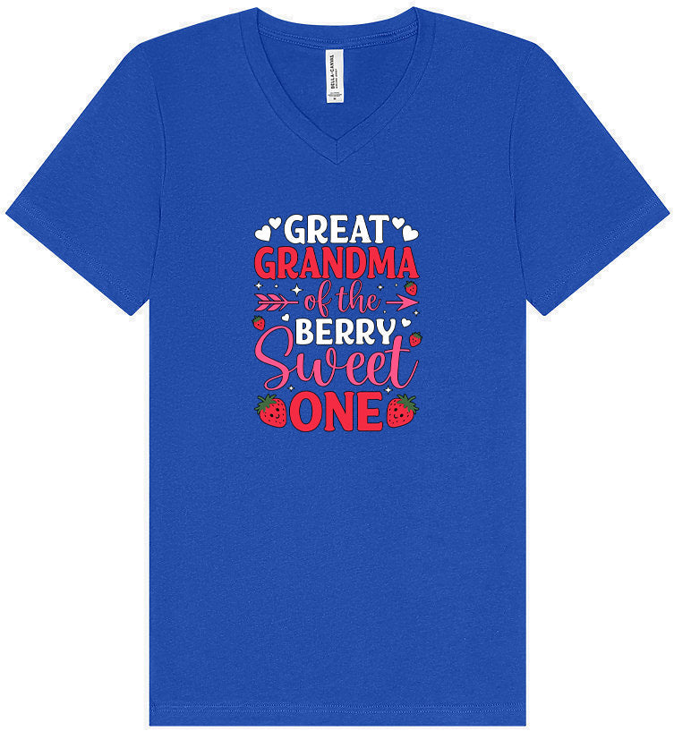 Great Grandma of the Berry Sweet One Unisex V-Neck Shirt