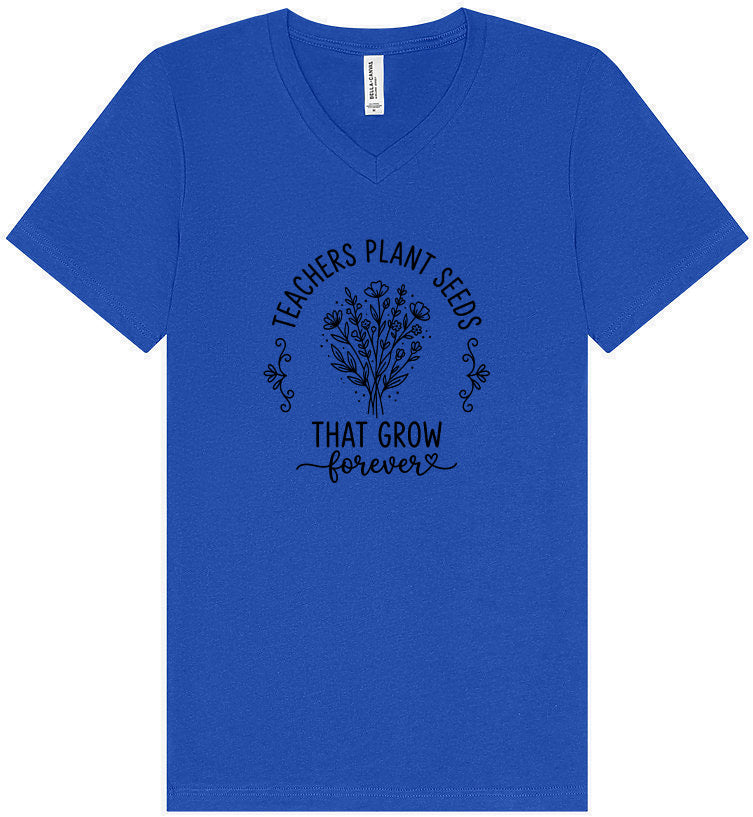 Teachers Plant Seeds Unisex V-Neck Shirt