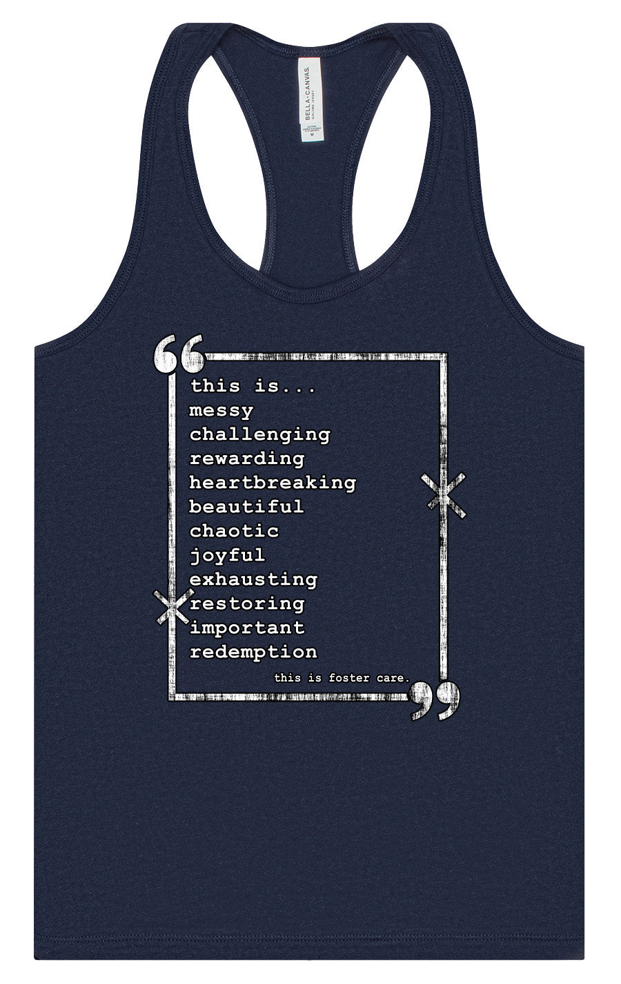 This is Foster Care Women's Racerback Tank
