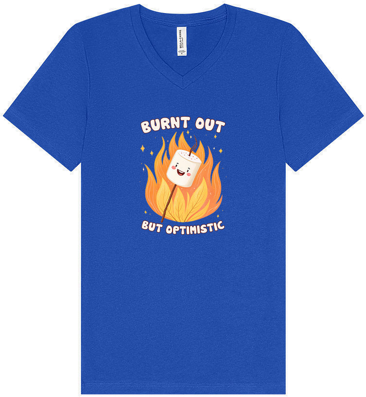 Burnt Out but Optimistic Unisex V-Neck Shirt