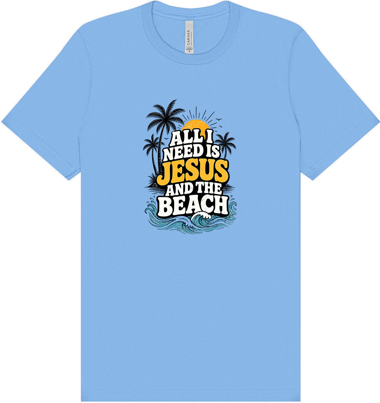 I Need Jesus and the Beach Adult Bella Canvas Shirt