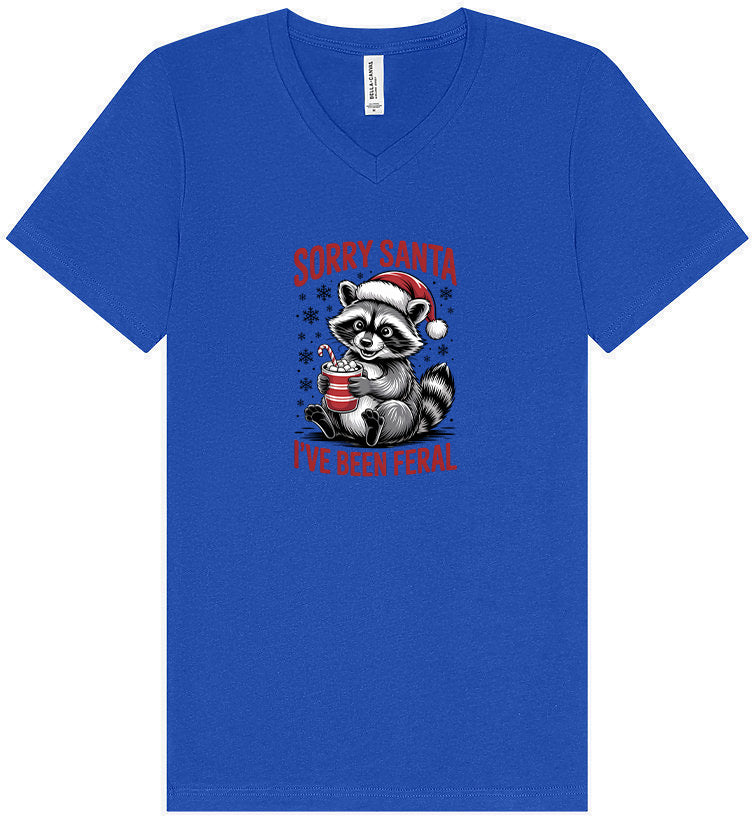 Sorry Santa I've Been Feral Unisex V-Neck Shirt