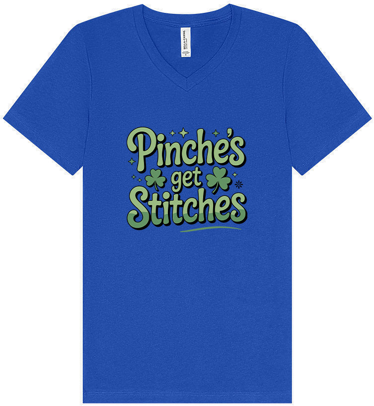 Pinches Get Stitches Unisex V-Neck Shirt