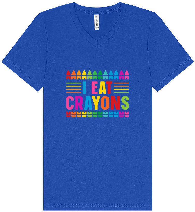 I Eat Crayons Unisex V-Neck Shirt