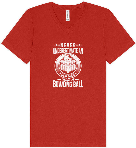 An Old Man with a Bowling Ball Unisex V-Neck Shirt