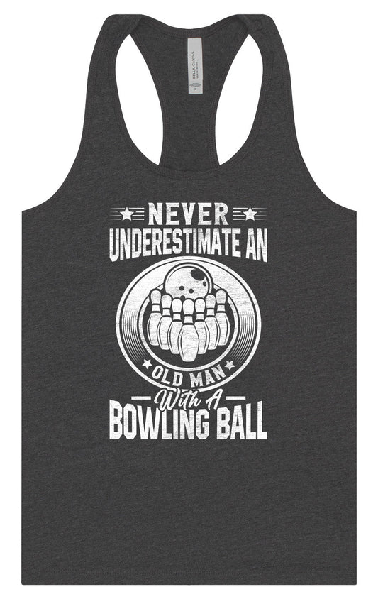 An Old Man with a Bowling Ball Women's Racerback Tank