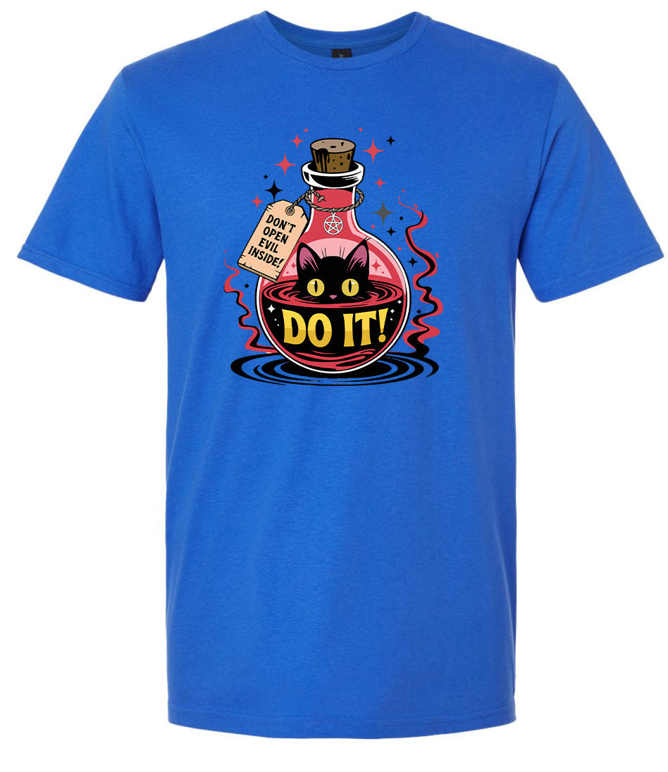 Black Cat Says Do It Adult Gildan Soft Shirt