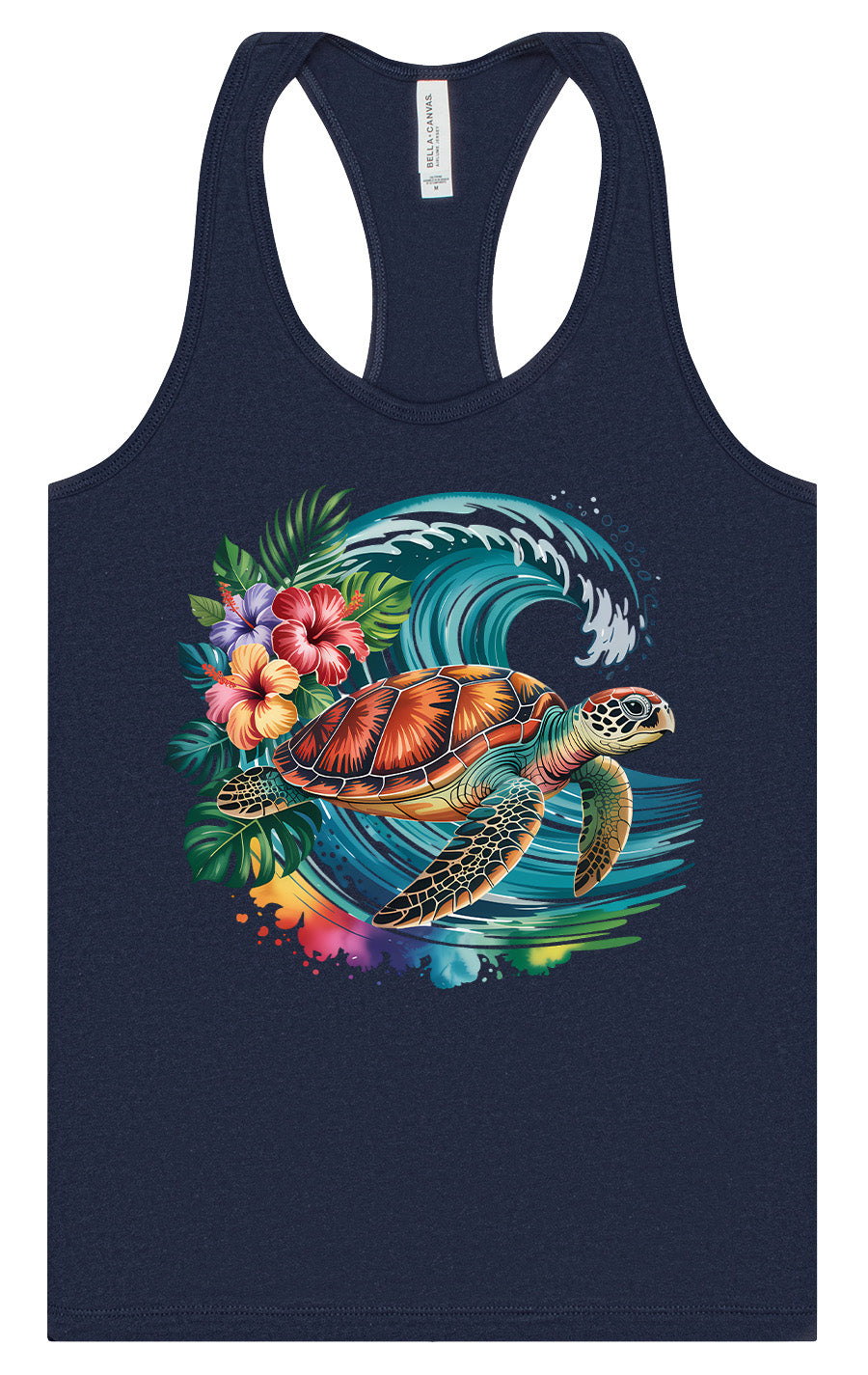 Sea Turtle in the Waves Women's Racerback Tank