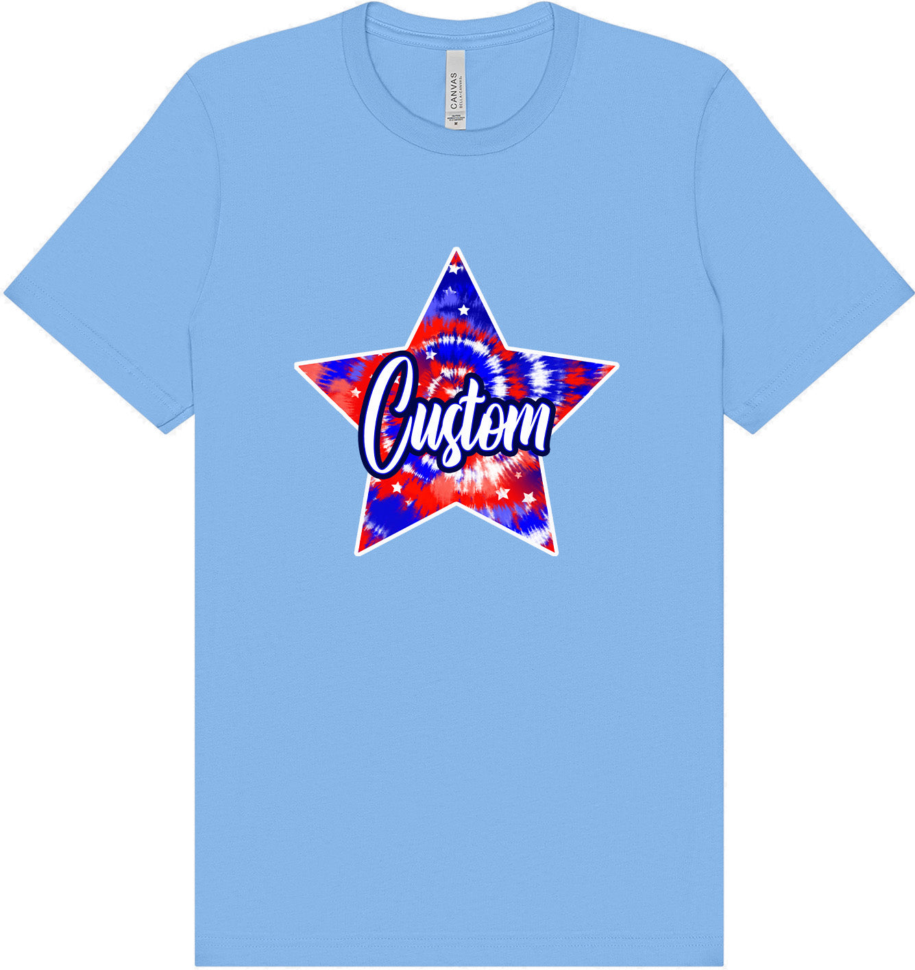 Custom Patriotic Tie Dye Adult Bella Canvas Shirt