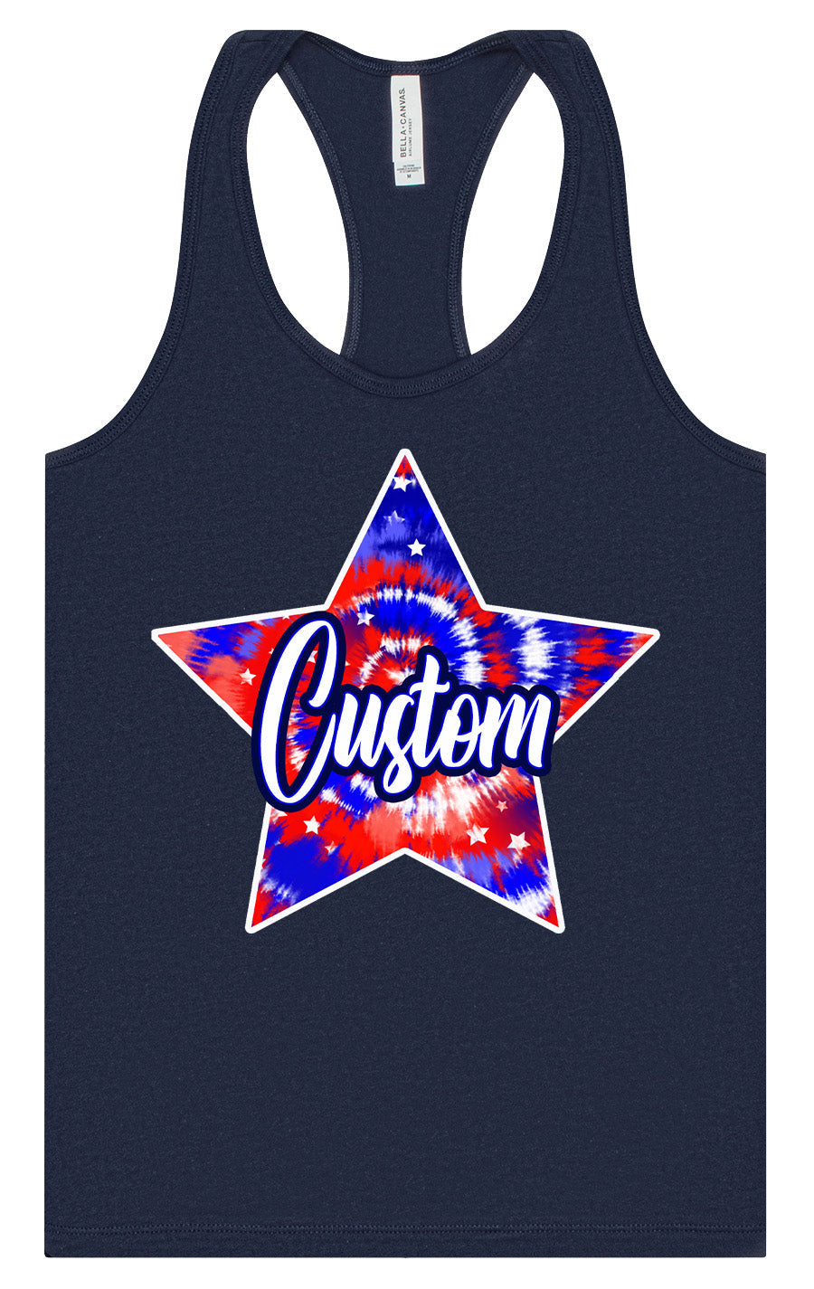 Custom Patriotic Tie Dye Women's Racerback Tank