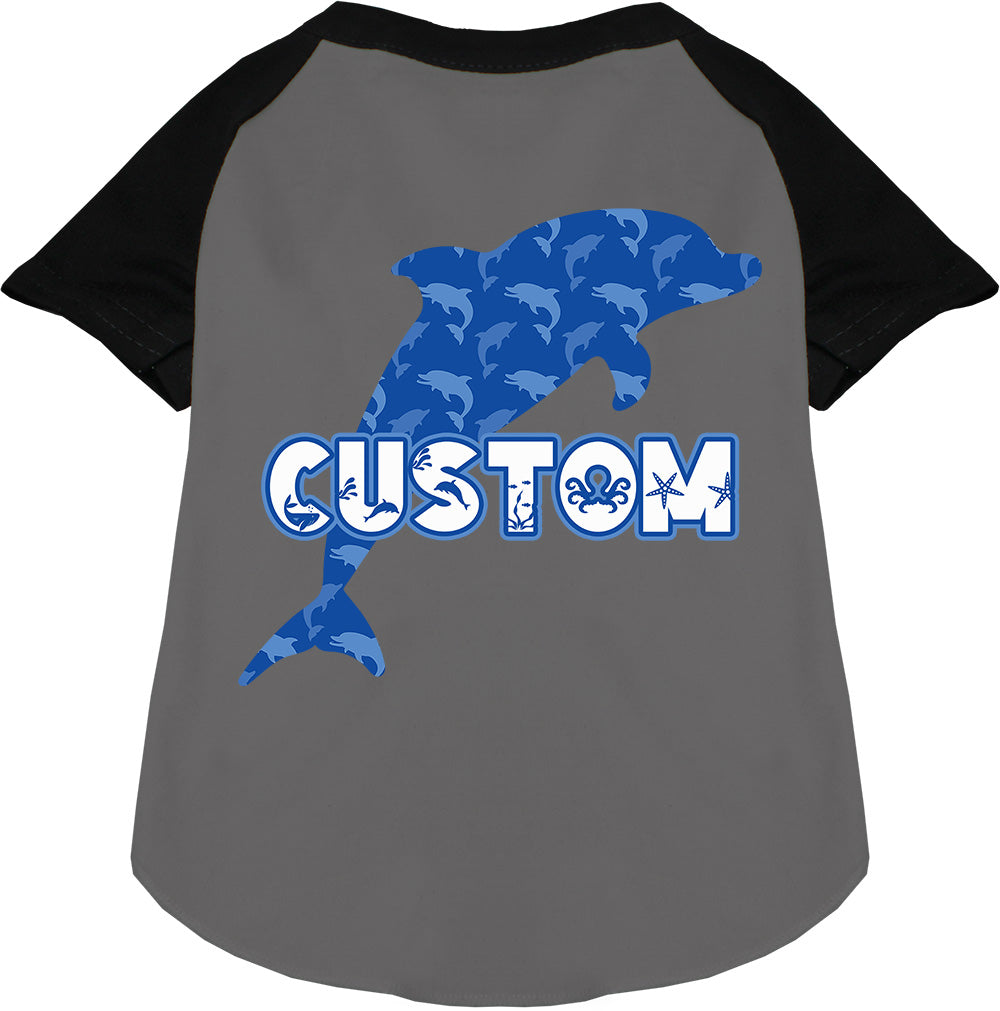 Custom Blue Dolphins Pet Raglan Shirts