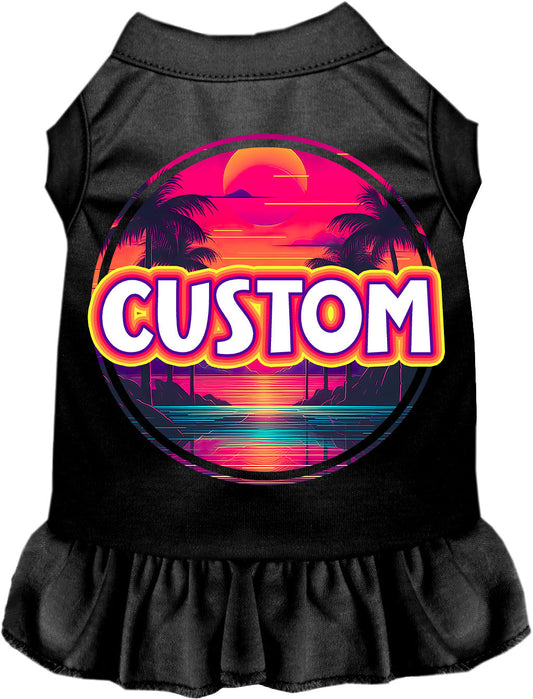 Custom Neon Beach Sunset Pet Dress