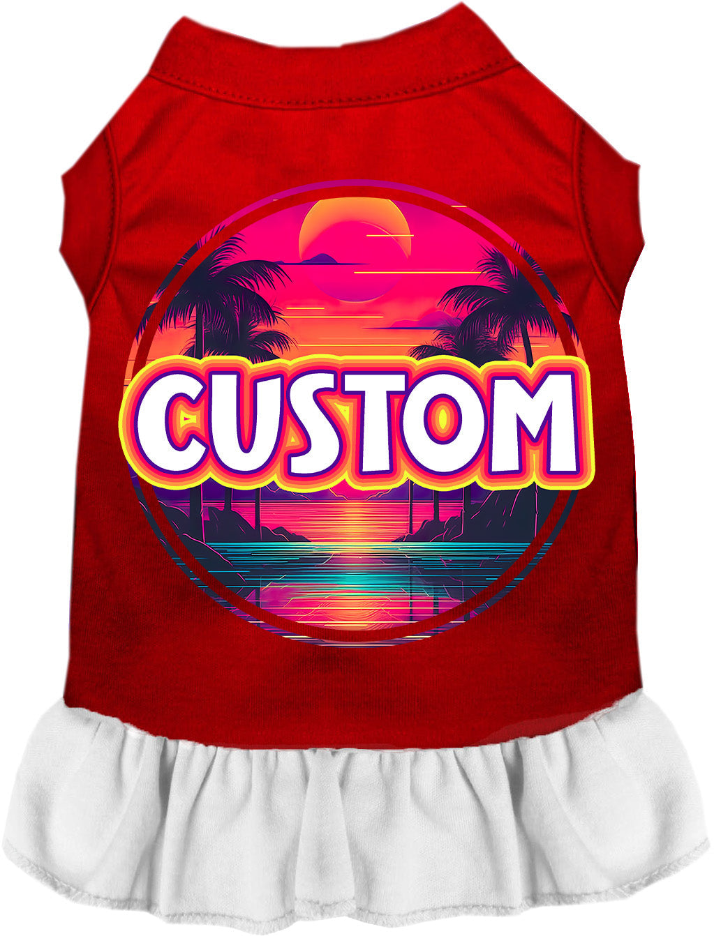 Custom Neon Beach Sunset Pet Dress