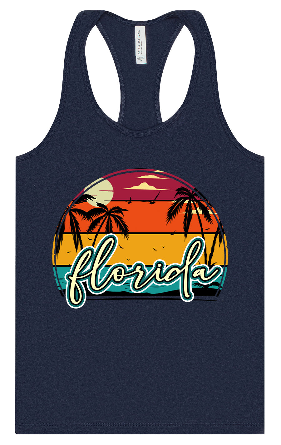 Custom Retro Beach Sunset Women's Racerback Tank