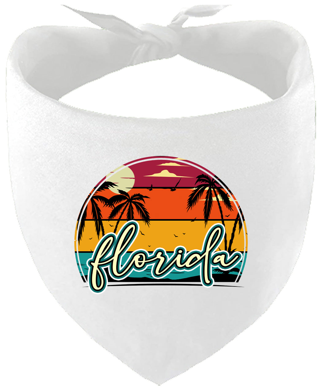 Custom Retro Beach Sunset Pet Bandana