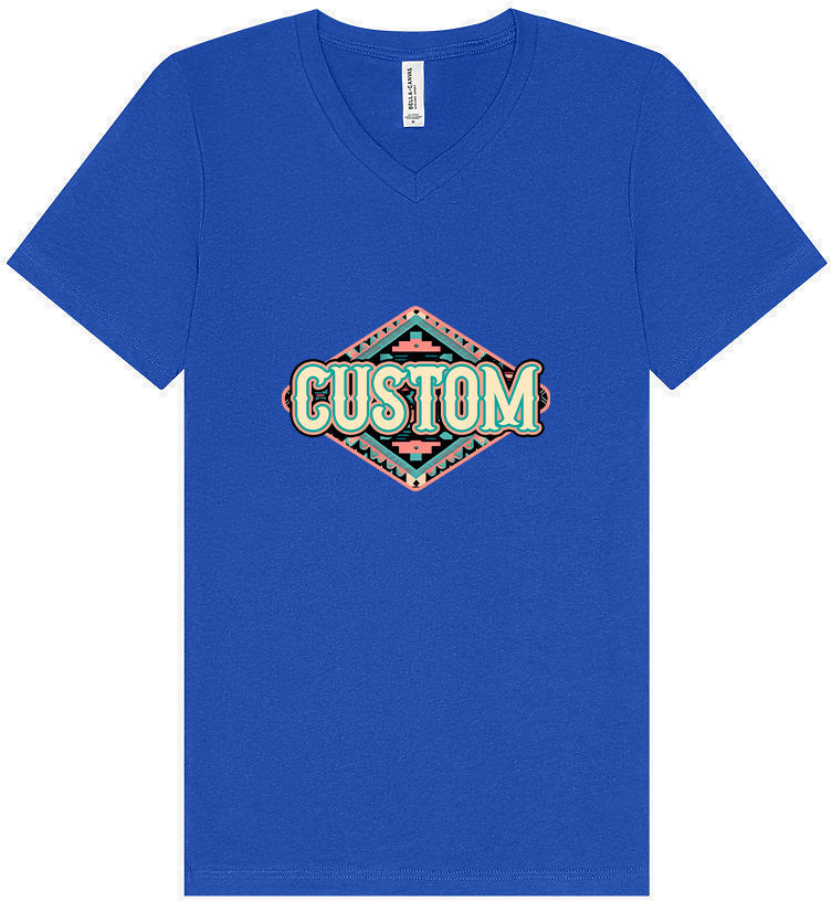 Custom Peach Aztec Unisex V-Neck Shirt