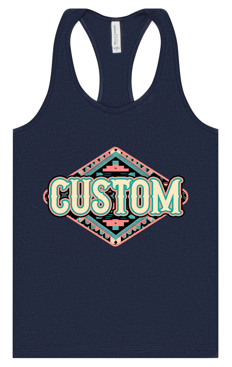 Custom Peach Aztec Women's Racerback Tank